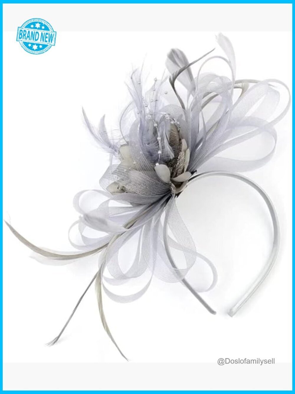 Feather Fascinator Headpiece Tea Party Derby Wedding Hair Accessory Vintage